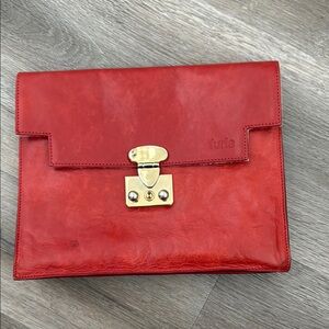 Furla Red Leather Clutch